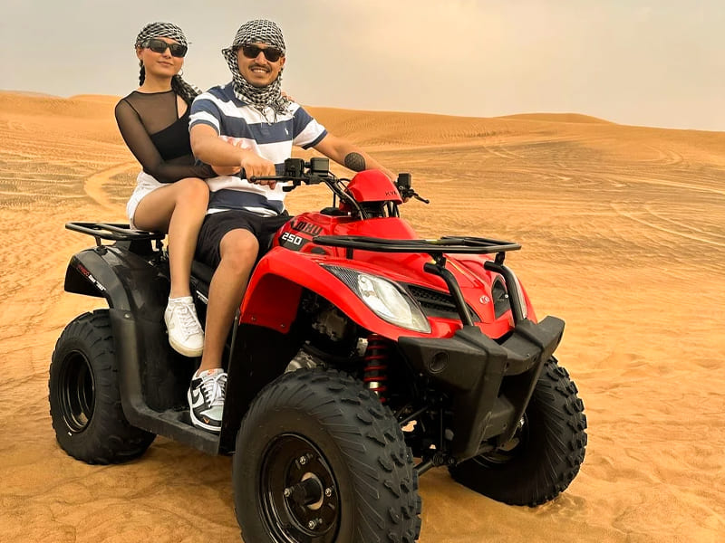 Couple Desert Safari in Dubai with Quad Bike 3